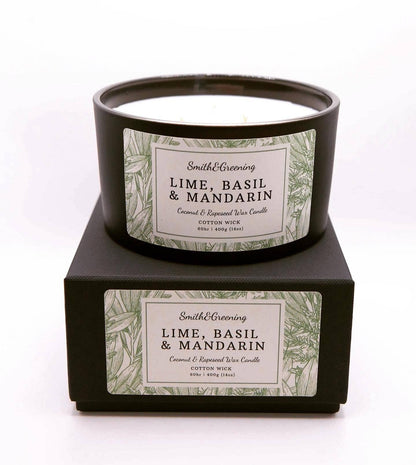 Lime, Basil & Mandarin Candle: Extra Large - by Smith & Greening