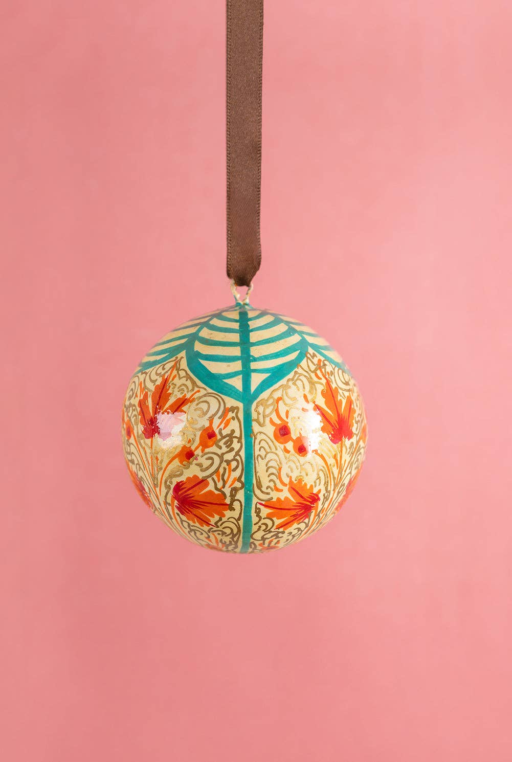 Daisy Snow - Cream & Teal Kashmiri Bauble
