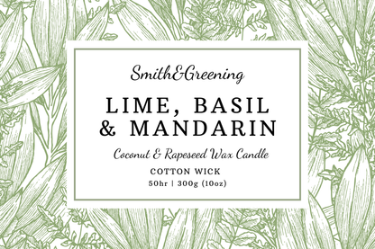 Lime, Basil & Mandarin Candle: Large - by Smith & Greening