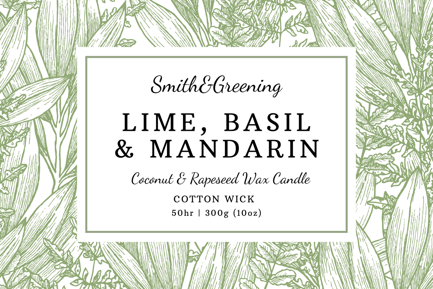 Lime, Basil & Mandarin Candle: Extra Large - by Smith & Greening