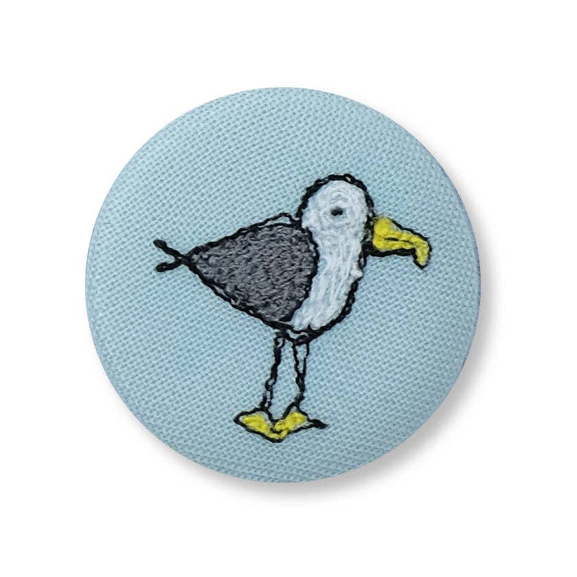 Cheeky seagull - pretty brooch - by Poppy Treffry