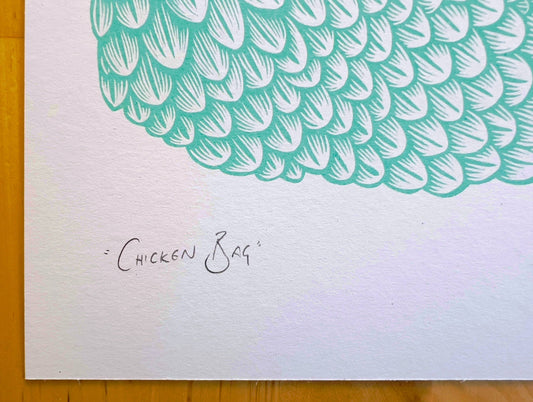 Chicken Bag - A4 Size Print - by Strangford