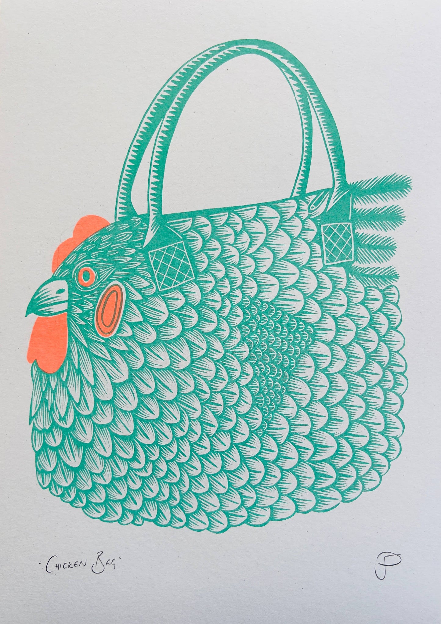 Chicken Bag - A4 Size Print - by Strangford
