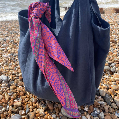 AURA QUE - MOHINI Recycled Sari Fabric Scarf Square 55cm