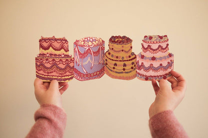Birthday Cake Concertina Greeting Card - by East End Press