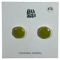Olive Green Ceramic Stud Earrings by Lili Toth
