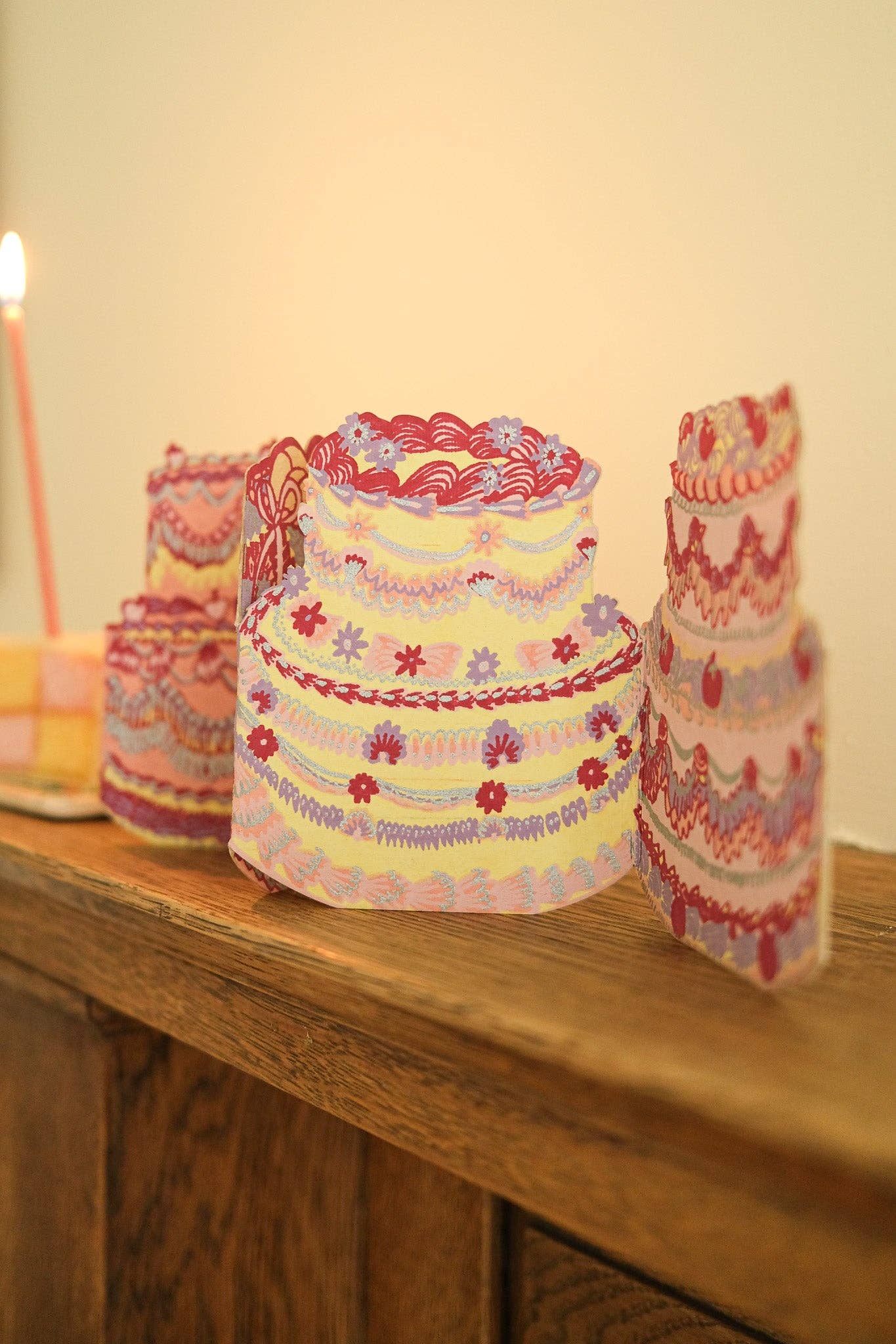 Birthday Cake Concertina Greeting Card - by East End Press