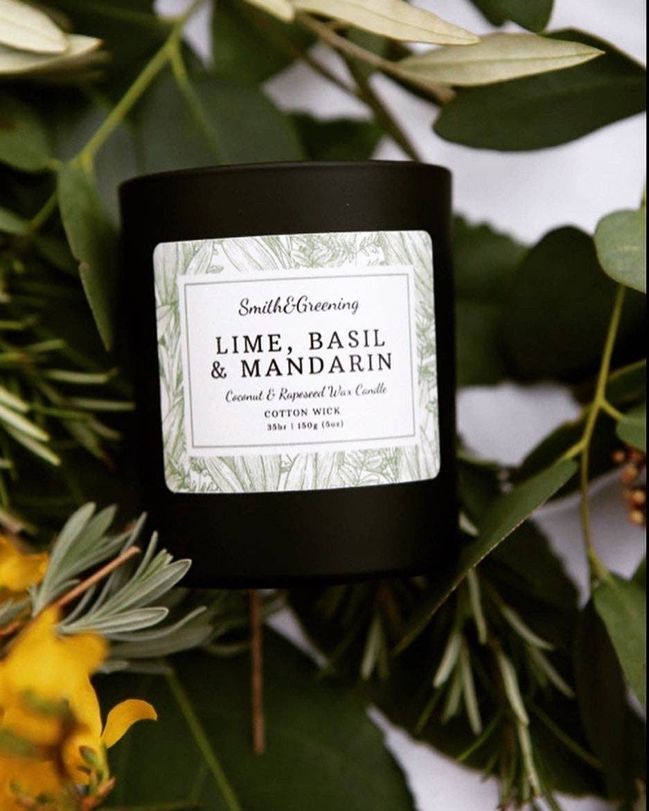 Lime, Basil & Mandarin Candle: Large - by Smith & Greening