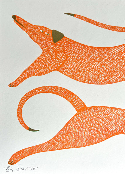 'Big Stretch' - A3 Riso Print - by Strangford