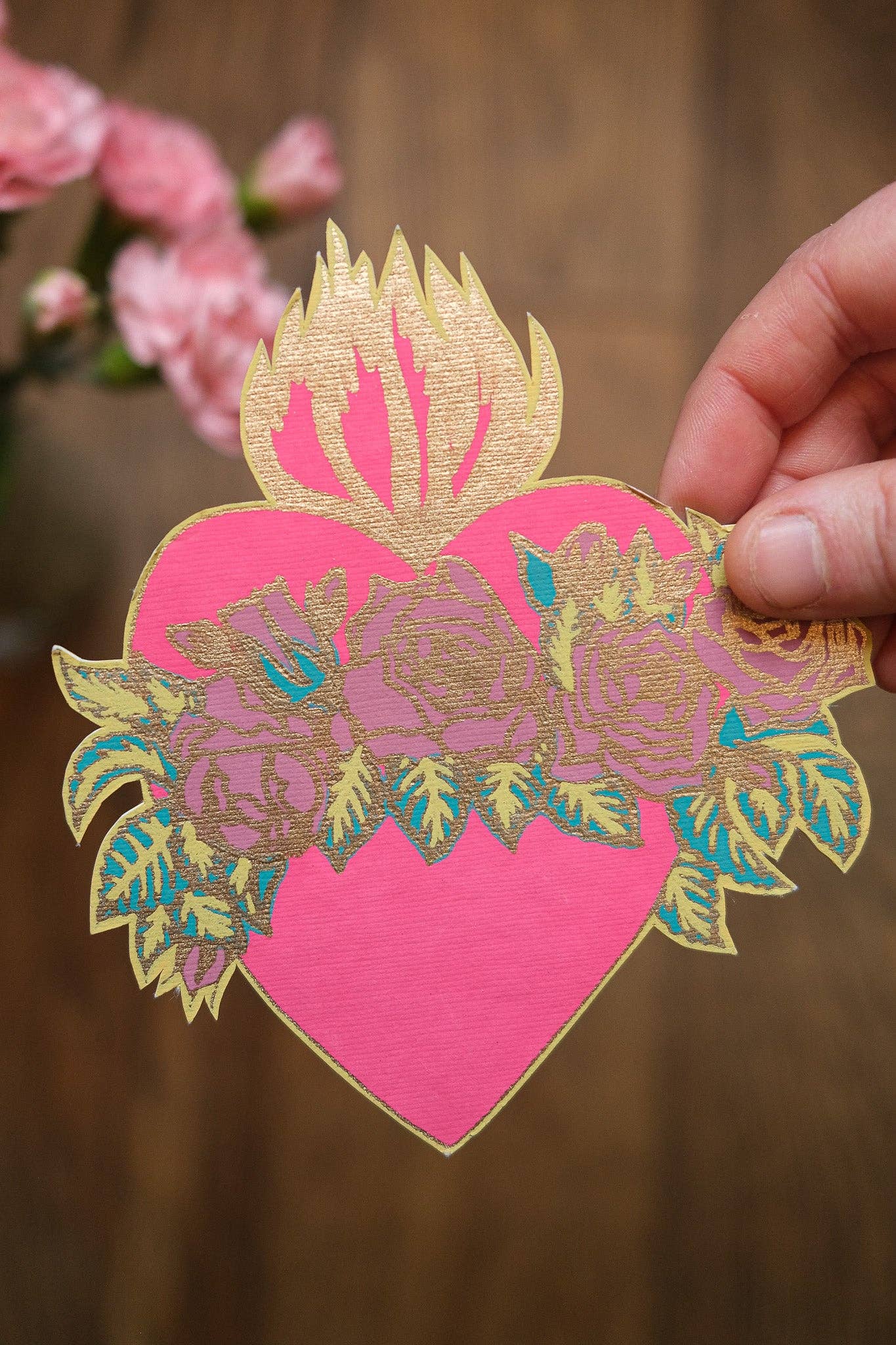 Flaming Heart Greeting Card - by East End Press