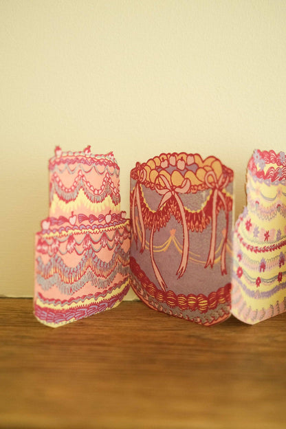 Birthday Cake Concertina Greeting Card - by East End Press
