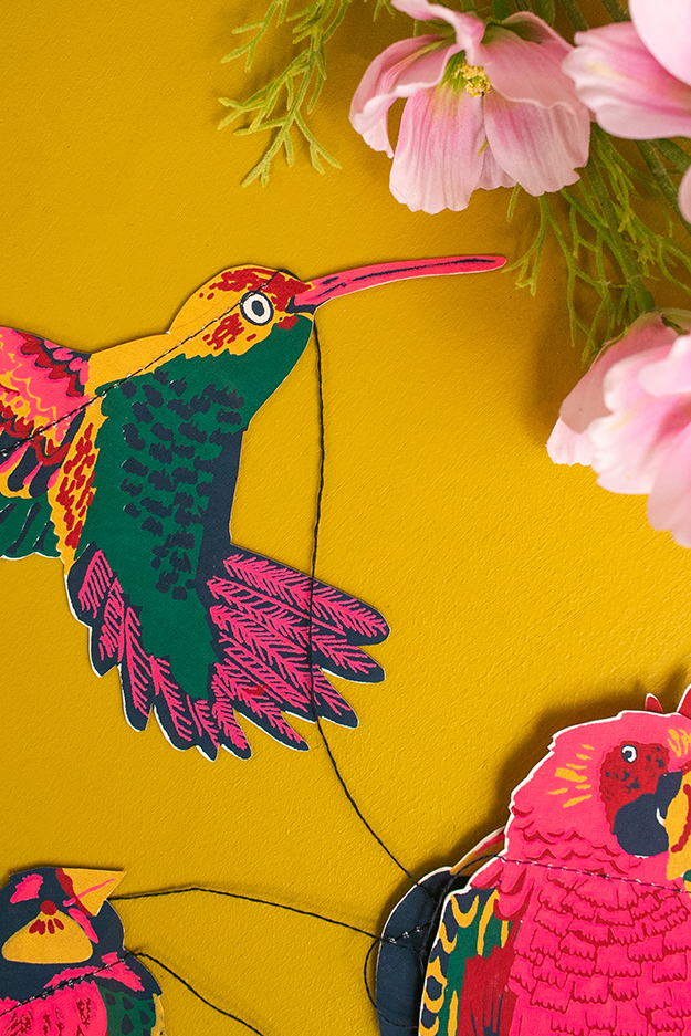 Tropical Birds Sewn Garland - by East End Press