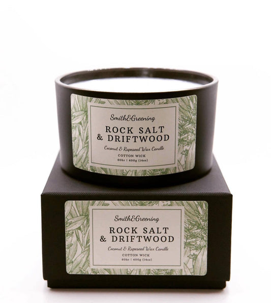Rock Salt & Driftwood Candle: Small - by Smith & Greening