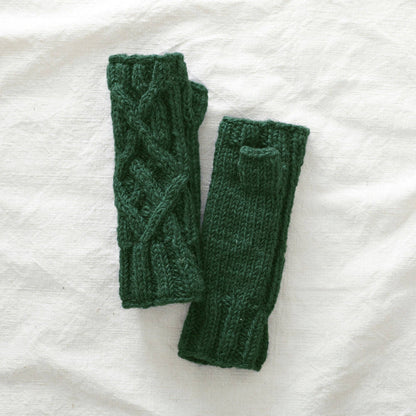 AURA QUE - RAJA Cable Knit Wool Lined Wristwarmer Gloves
