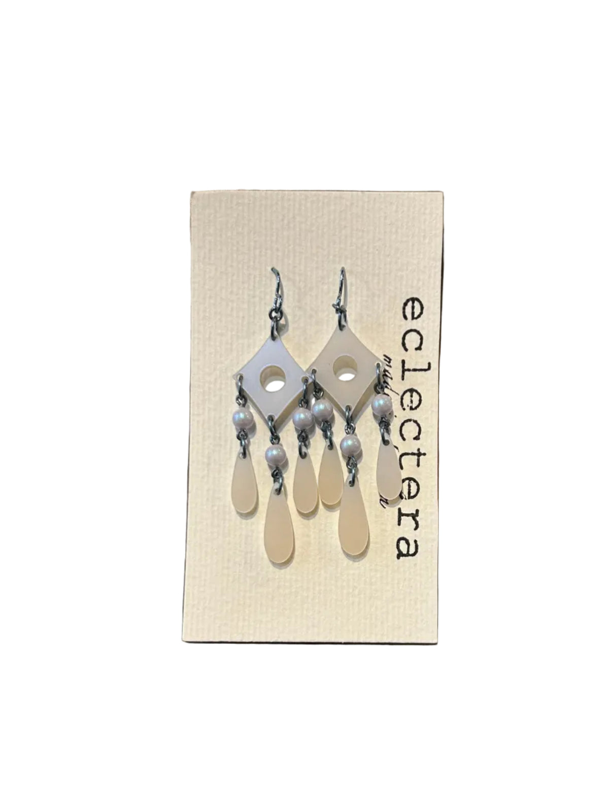 Ada Earrings by eclectera - Tri-pearl & recycled acrylic