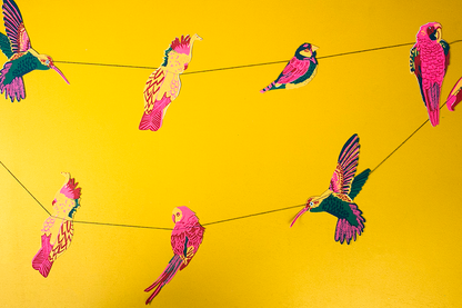Tropical Birds Sewn Garland - by East End Press