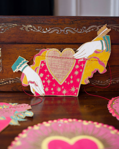 Hearts Sewn Garland - by East End Press