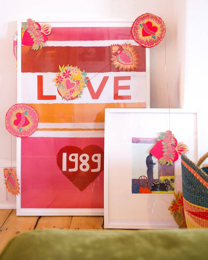 Hearts Sewn Garland - by East End Press