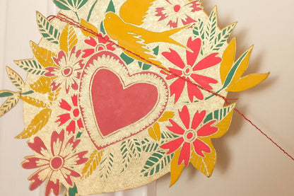 Hearts Sewn Garland - by East End Press
