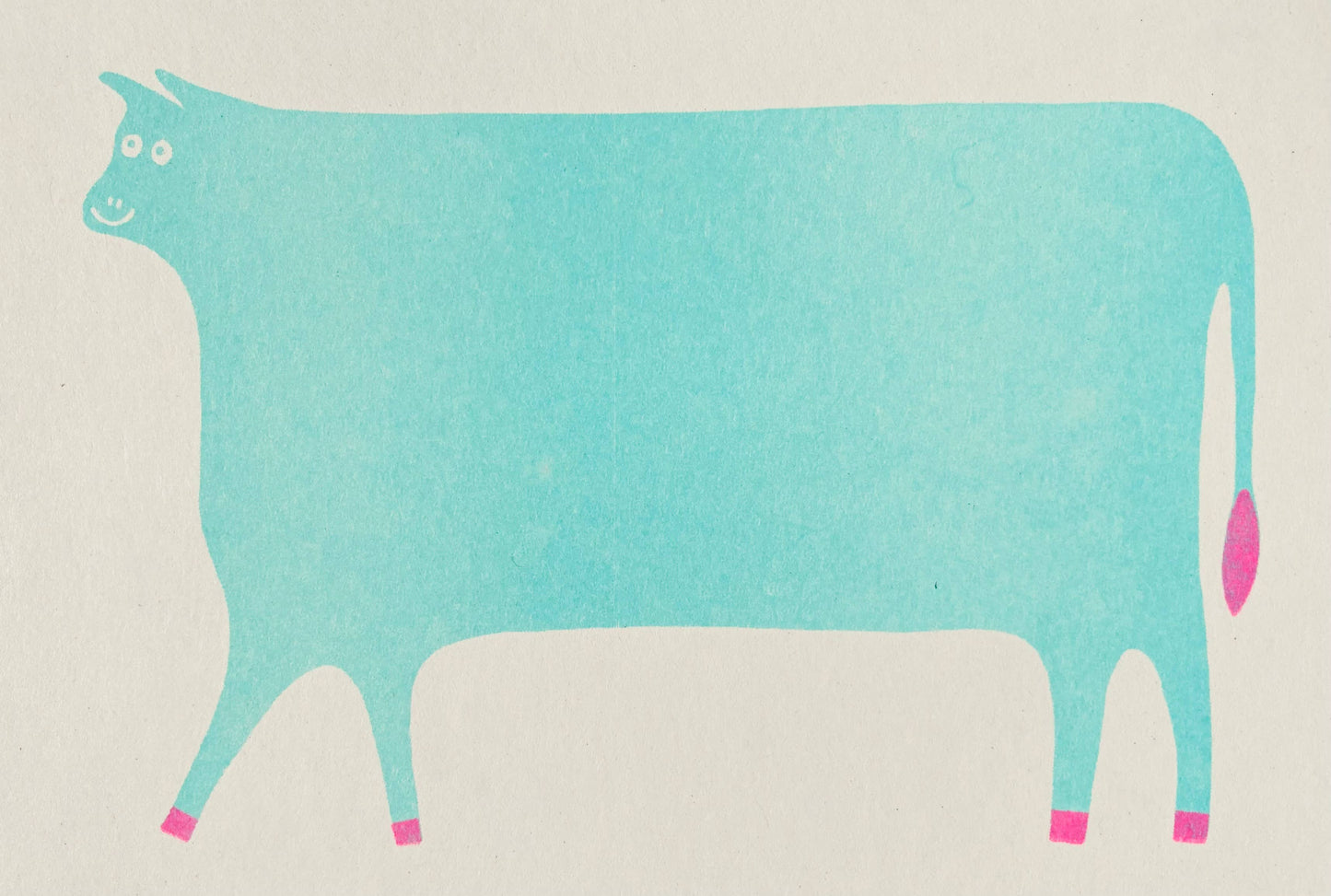 Riso Greetings Card - Cow - by Strangford