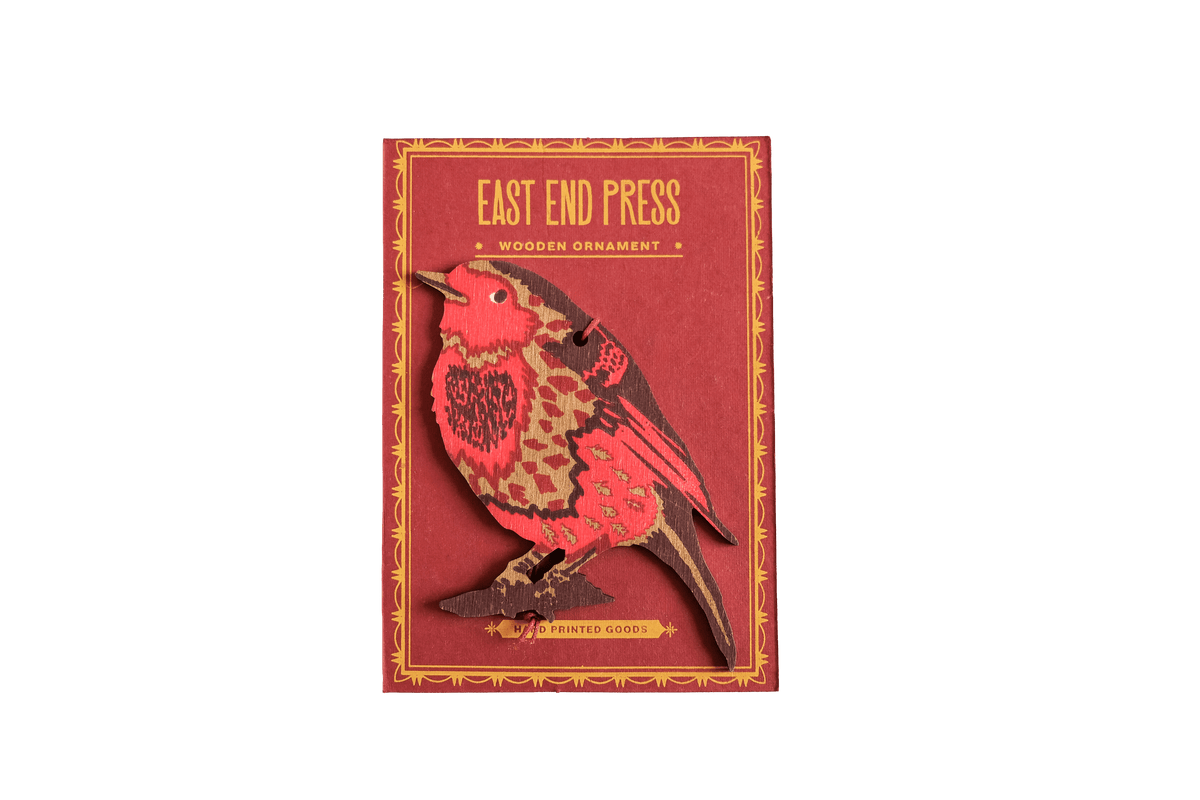 East End Press - UK/EU: Robin Wooden Ornament