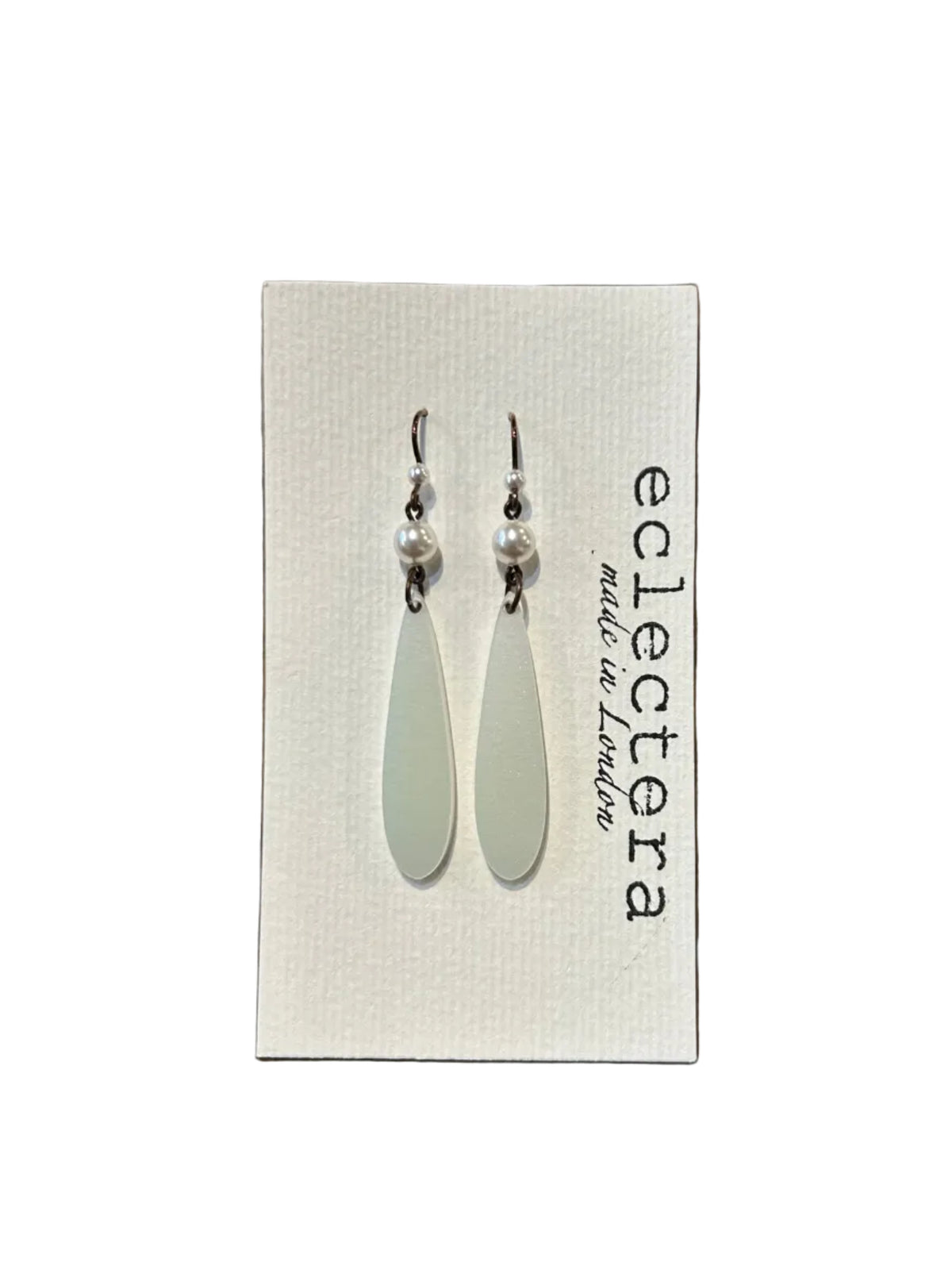 Ada Earrings by eclectera - Large recycled acrylic and pearl earrings