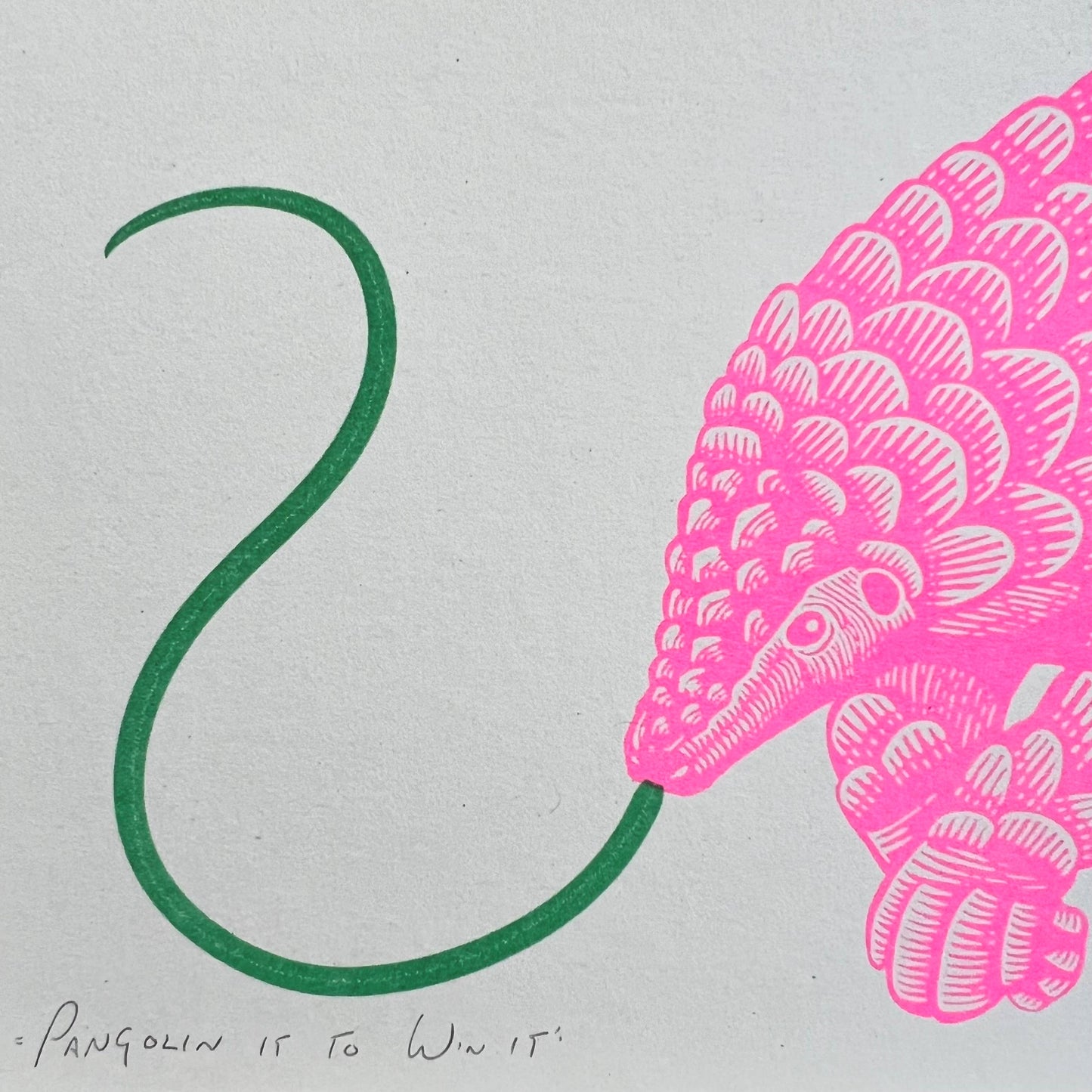'Pangolin It To Win It' - Riso Print - by Strangford