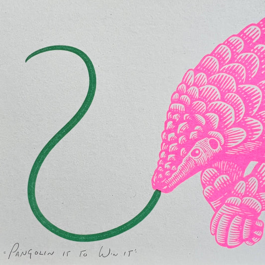 'Pangolin It To Win It' - Riso Print - by Strangford