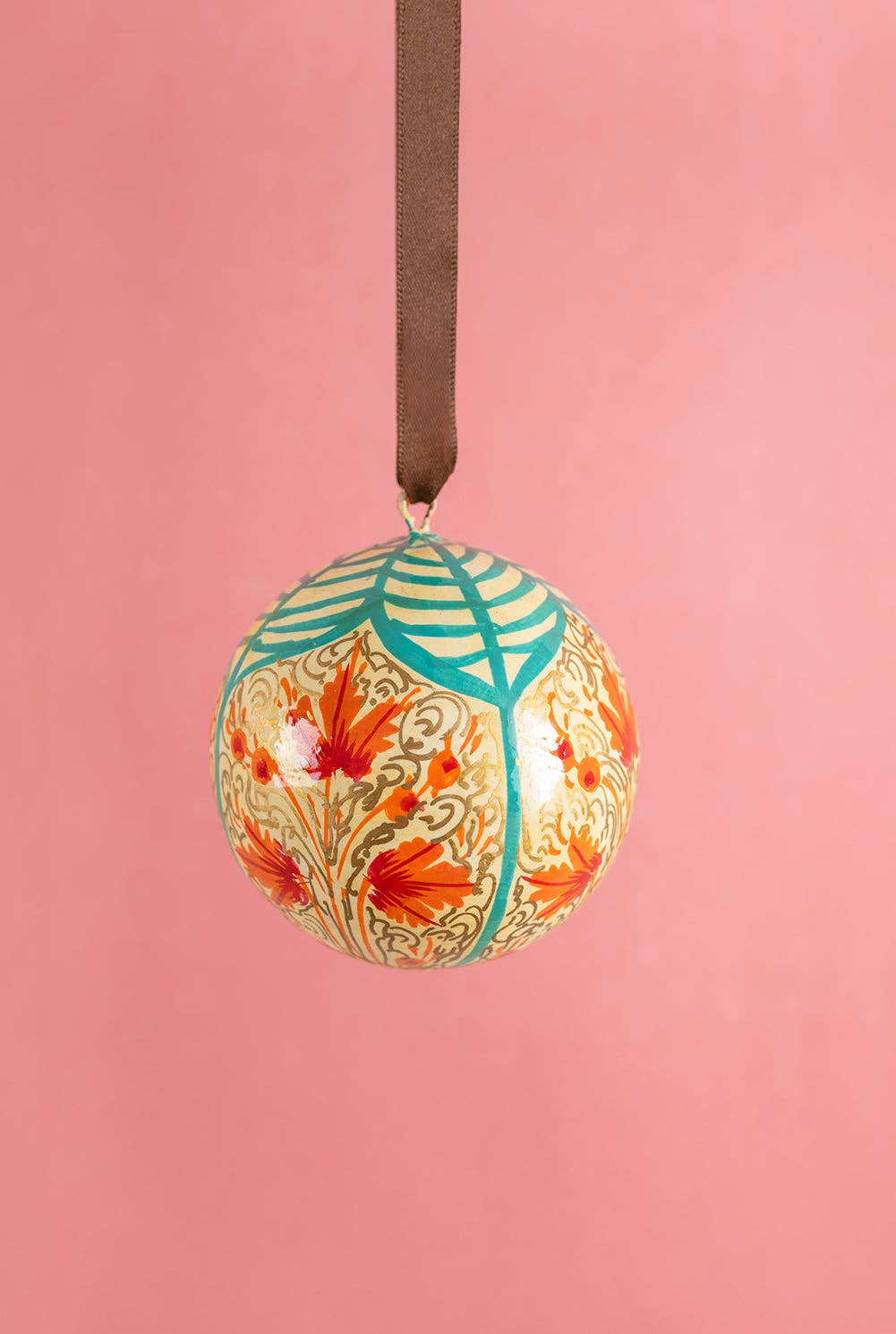 Daisy Snow - Cream & Teal Kashmiri Bauble