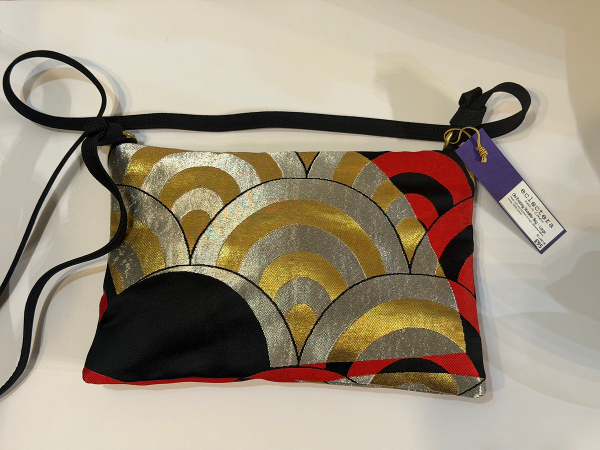 Obi Large Evening Bag by Eclectera –Black, Red, Metallic