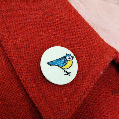 Pretty Bluetit Brooch - by Poppy Treffry