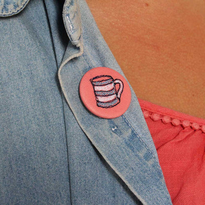 Cornish cuppa - pretty brooch - by Poppy Treffry