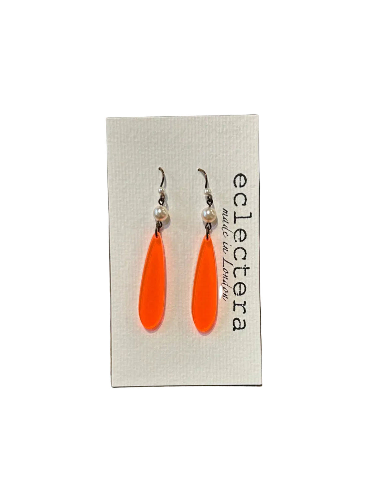 Ada Earrings by eclectera - Large recycled acrylic and pearl earrings