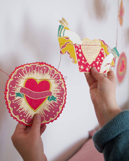 Hearts Sewn Garland - by East End Press