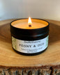 Peony & Oud Coconut Wax Candle. Hand poured, vegan and cruelty free!: Small Tin - by Smith & Greening