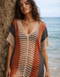 The Iconic Coloured Cover Up - Beige Orange Navy - by EIN