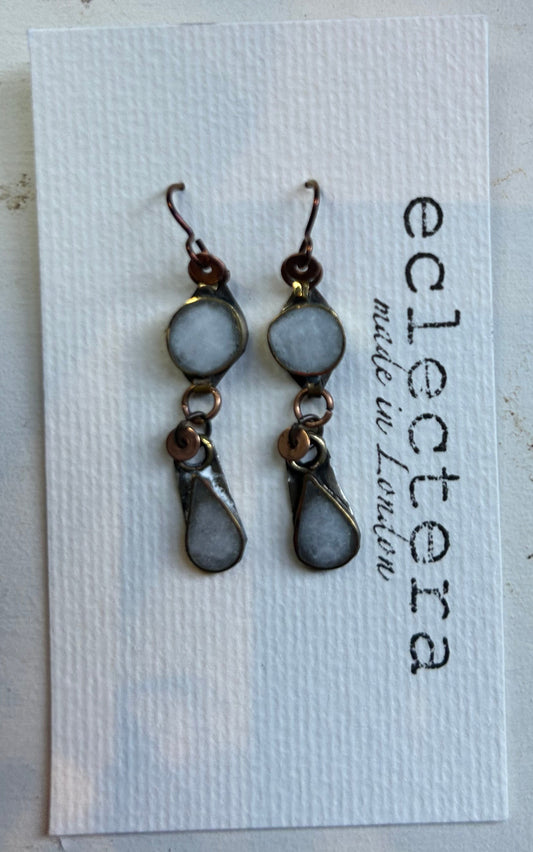 Afghan Earrings by eclectera -white beads