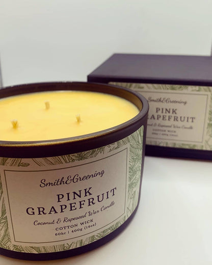 Pink Grapefruit Aromatherapy Candle: Medium - by Smith & Greening