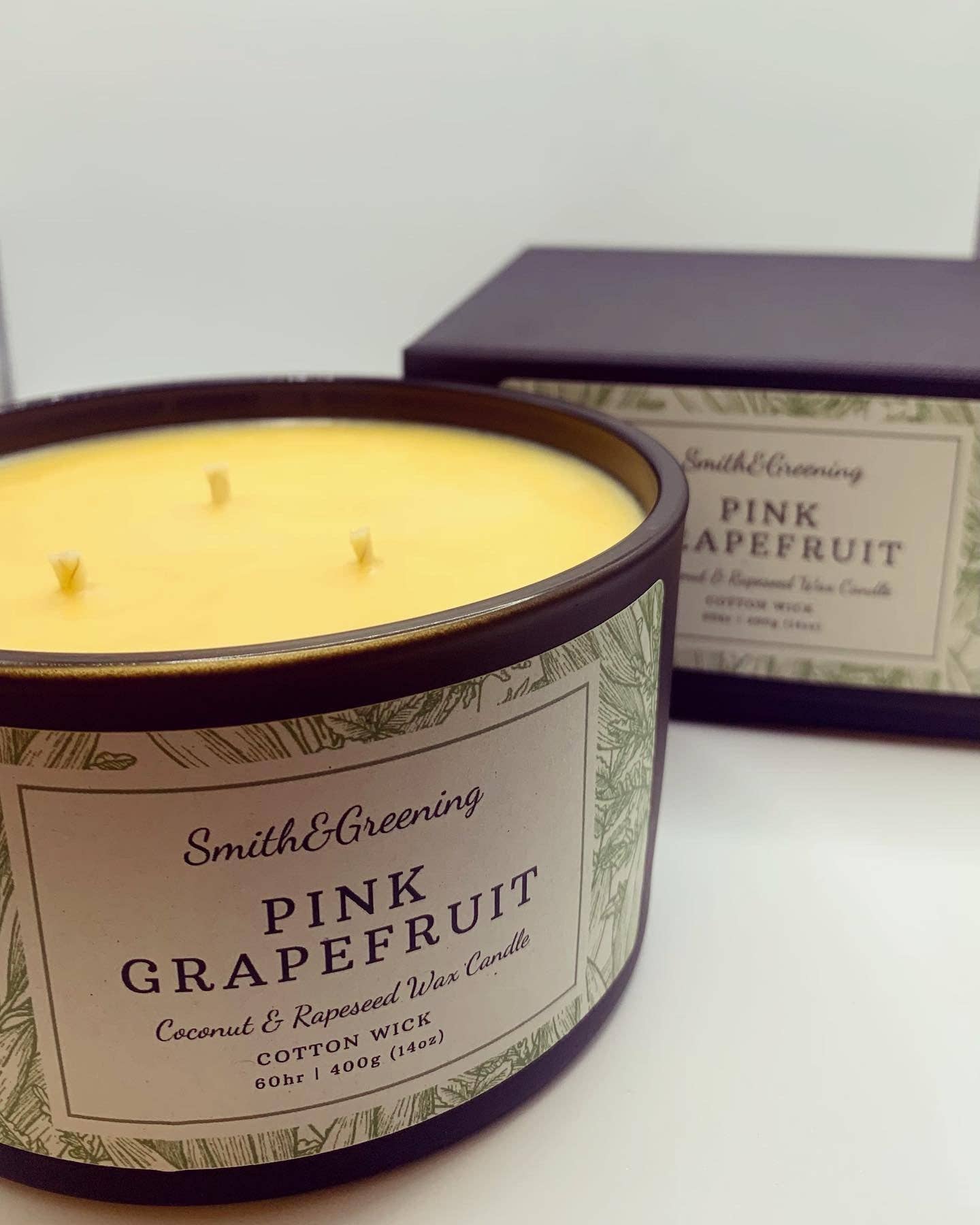 Pink Grapefruit Aromatherapy Candle: Small - by Smith & Greening