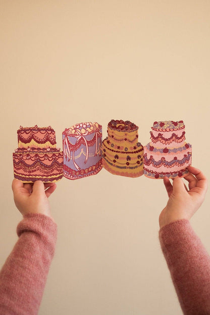 Birthday Cake Concertina Greeting Card - by East End Press
