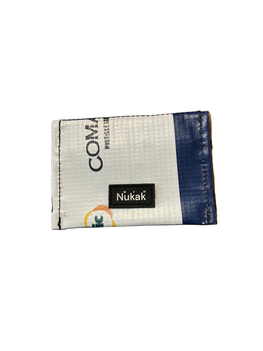 Micro Bann Upcycled Card Holder White/Blue- by NUKAK