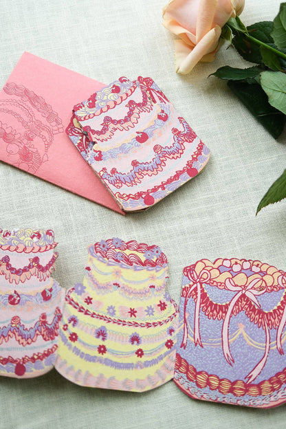 Birthday Cake Concertina Greeting Card - by East End Press
