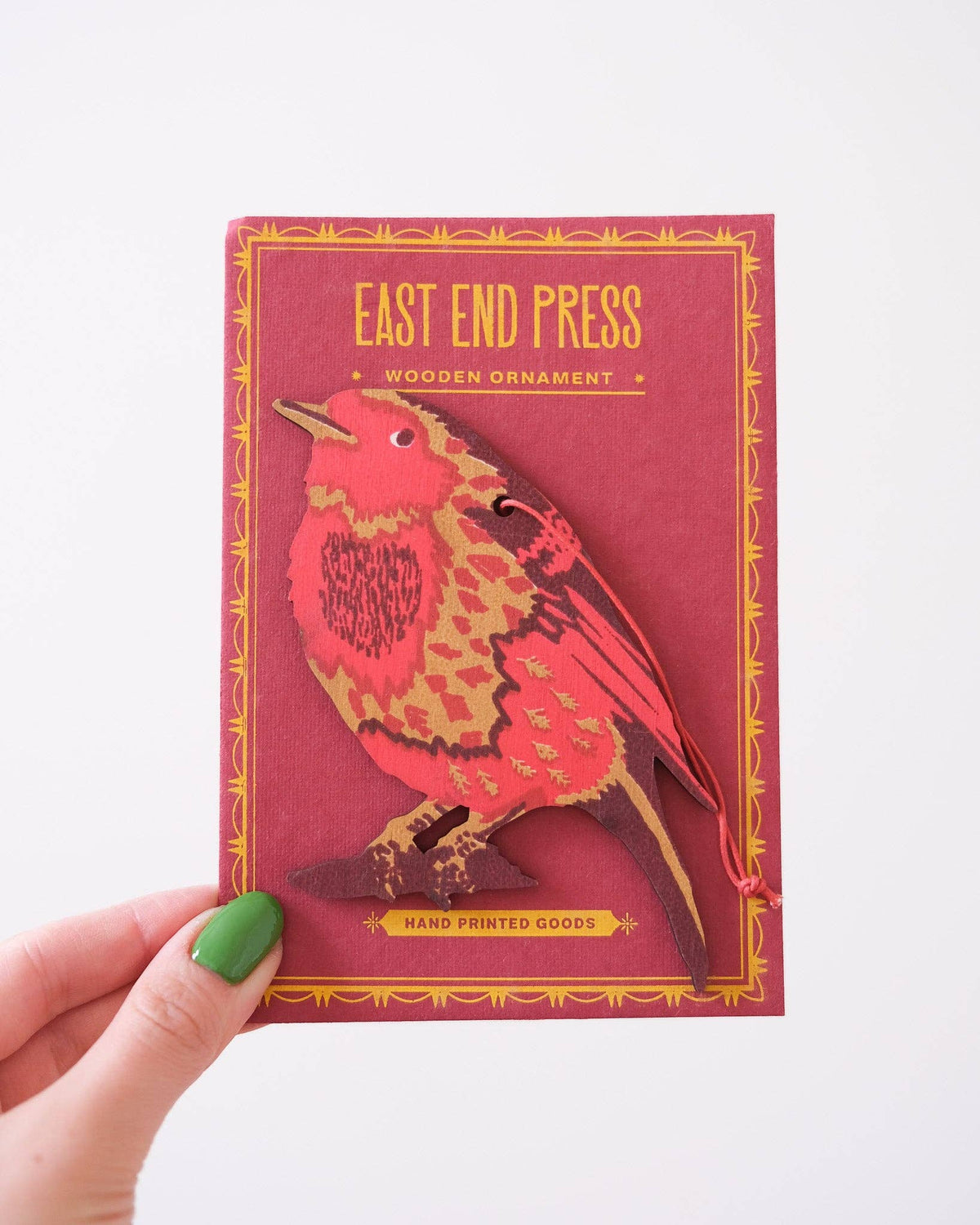 East End Press - UK/EU: Robin Wooden Ornament