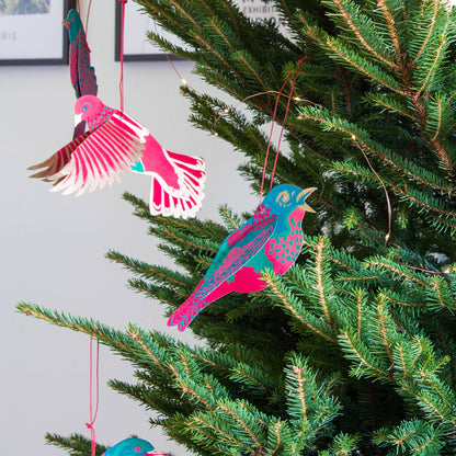 East End Press - UK/EU: Party Birds Paper Ornaments