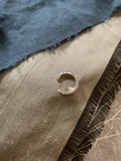 Medium Rustic Textured Earcuff - Silver by Outline Jewellery