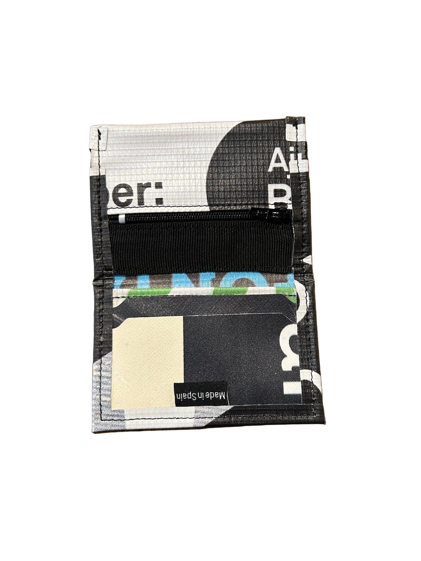 Micro Bann Upcycled Card Holder Black/White- by NUKAK