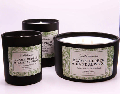 Black Pepper & Sandalwood Candle: Medium - by Smith & Greening