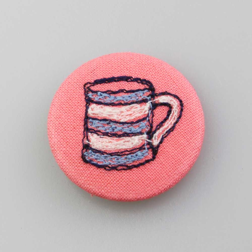 Cornish cuppa - pretty brooch - by Poppy Treffry