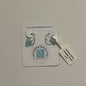 Silver seaglass hoops (Small - Blue)