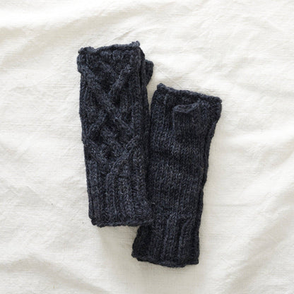 AURA QUE - RAJA Cable Knit Wool Lined Wristwarmer Gloves